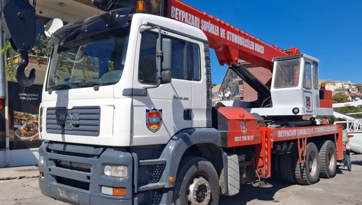 Beypazarı Şoförler Odası’ndan üyelere vinç hizmeti – Birlik Haber Ajansı