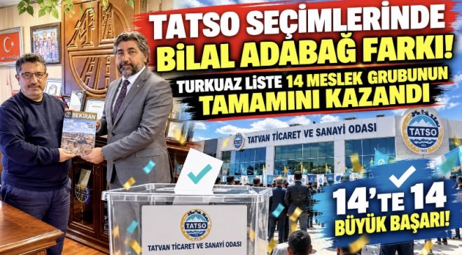 TATSO Seçimlerinde Bilal Adabağ Farkı! Turkuaz Liste 14 Meslek Grubunun Tamamını Kazandı
